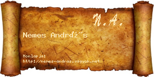 Nemes András névjegykártya